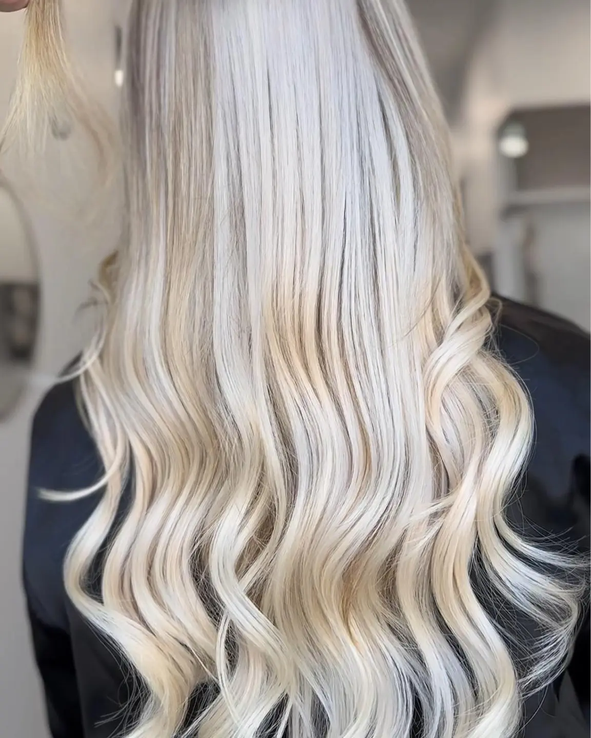 Long blonde hair extension result